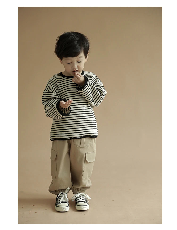 Boys Knitted Stripe Pullover Sweater - TOTSBY