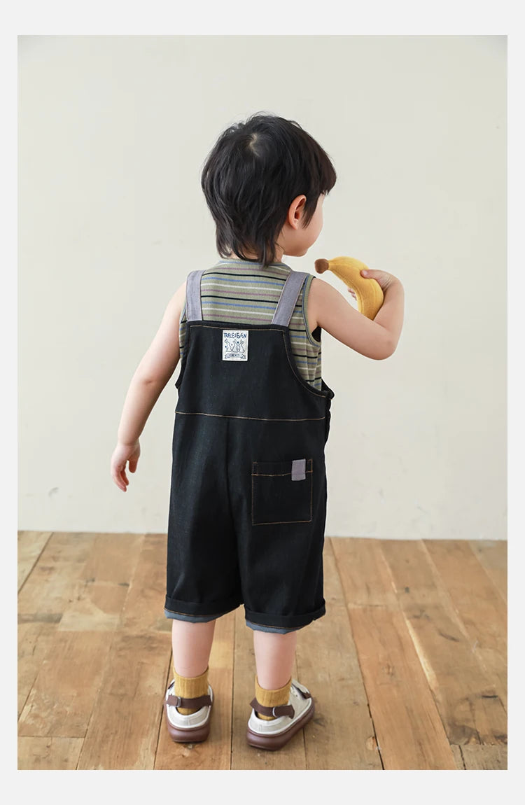 Overalls Straight Denim For Boys - TOTSBY