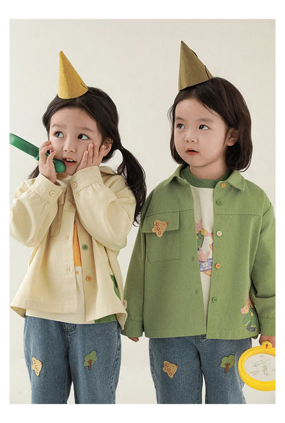 Children's Solid Color Cotton Shirt - TOTSBY