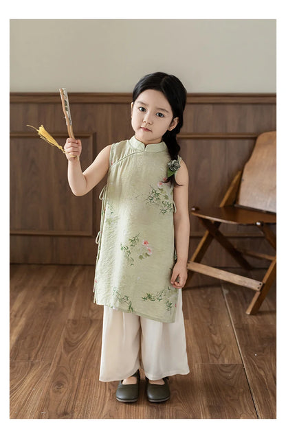 Tang Dynasty Style Floral Top - TOTSBY