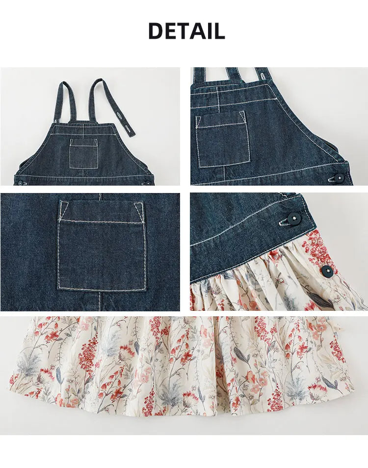 Denim Adjustable Jumper Overall Dress - TOTSBY