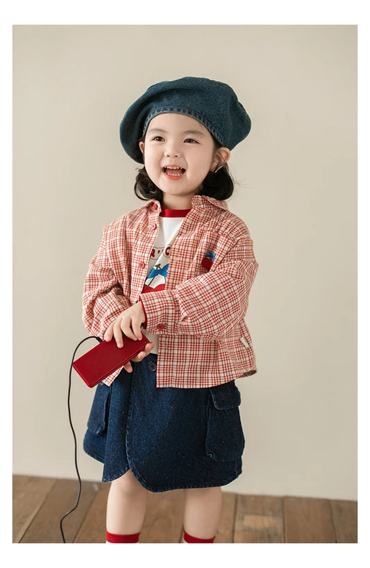 Cotton Plaid Shirt For Girls - TOTSBY TOTSBY