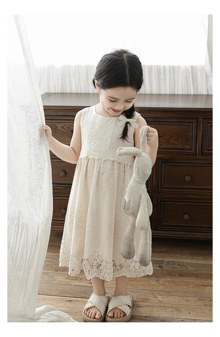 Cotton Embroidery Lace Dress - TOTSBY