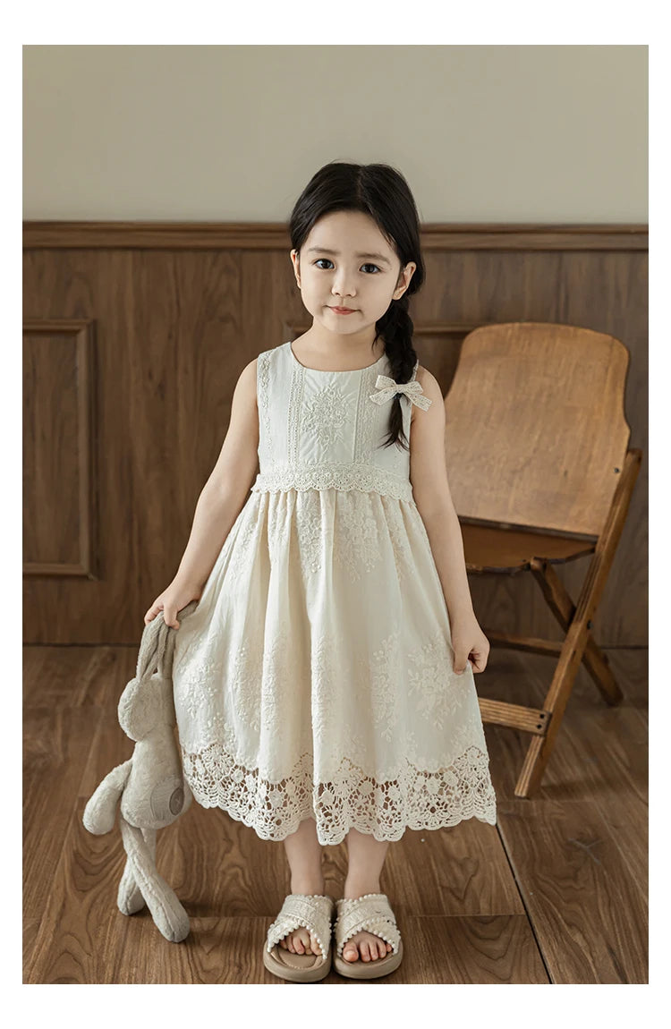 Cotton Embroidery Lace Dress - TOTSBY