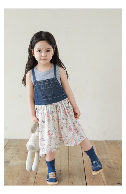 Denim Adjustable Jumper Overall Dress - TOTSBY