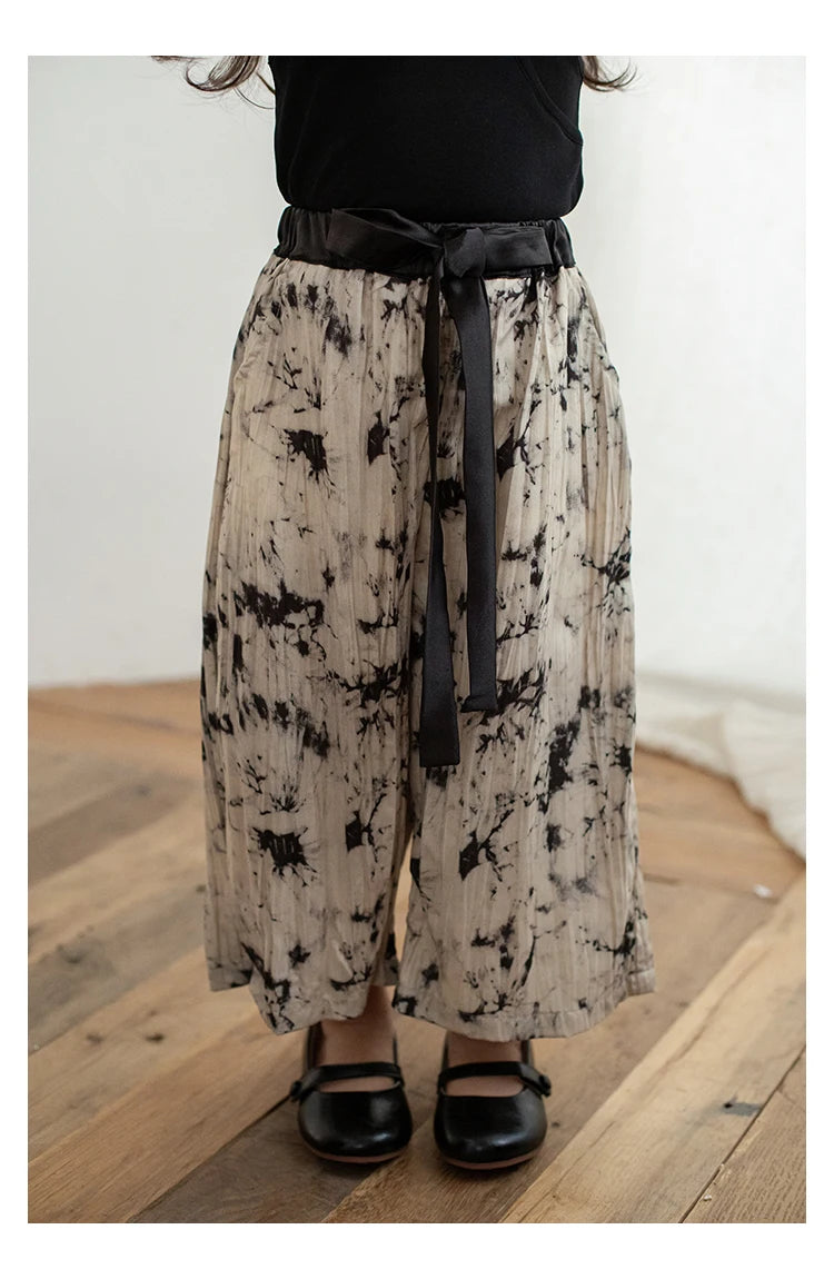 Abstract Print Loose Pants For Girls - TOTSBY