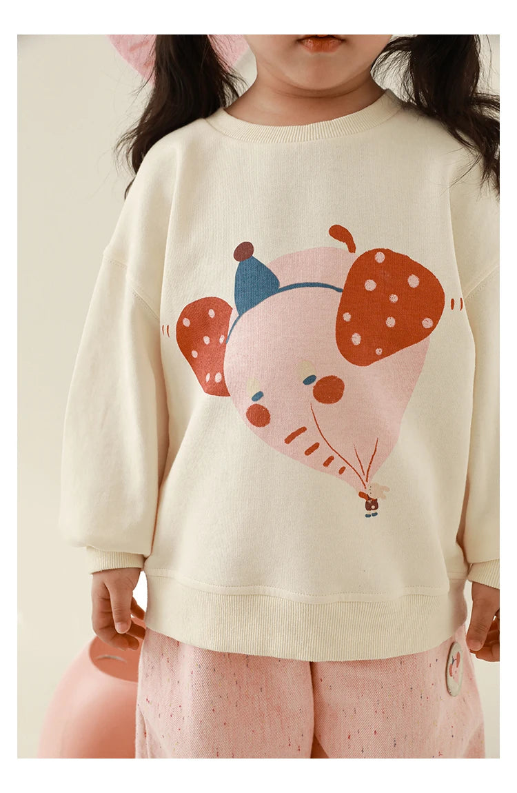 Children's Cartoon Print Pullover Sweatshirt - TOTSBY